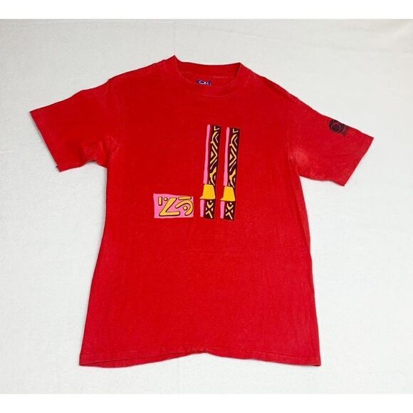 Vintage OP Ocean Pacific T-Shirt Red Medium Surf Beach Single Stitch - Picture 2 of 8